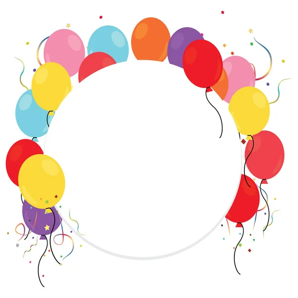 Balões de aniversário em uma etiqueta vazia —  Vetores de Stock
