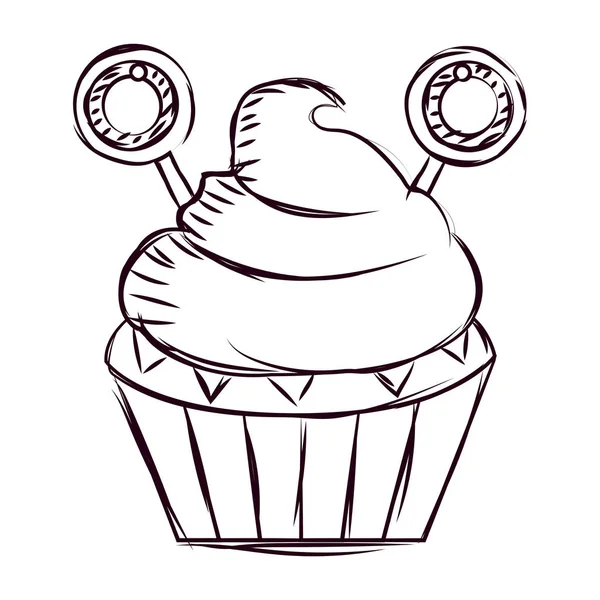 Cupcake-Halloween-Sketche — Stockvektor
