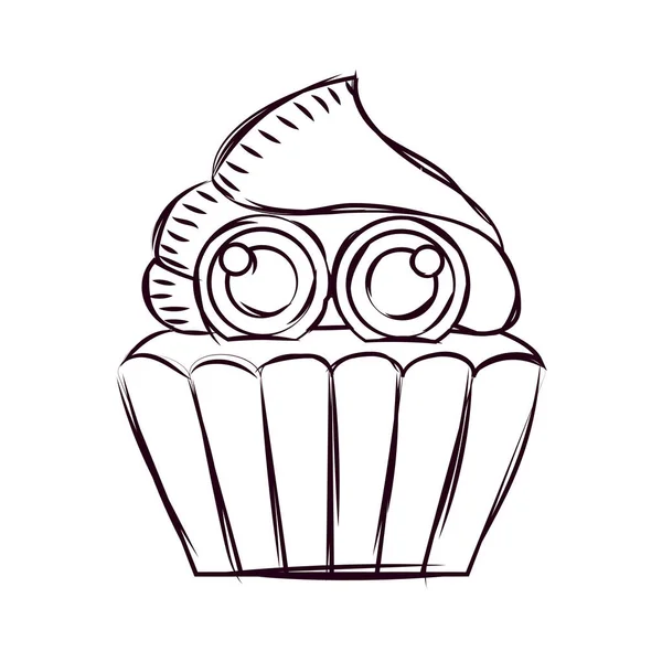 Cupcake-Halloween-Sketche — Stockvektor