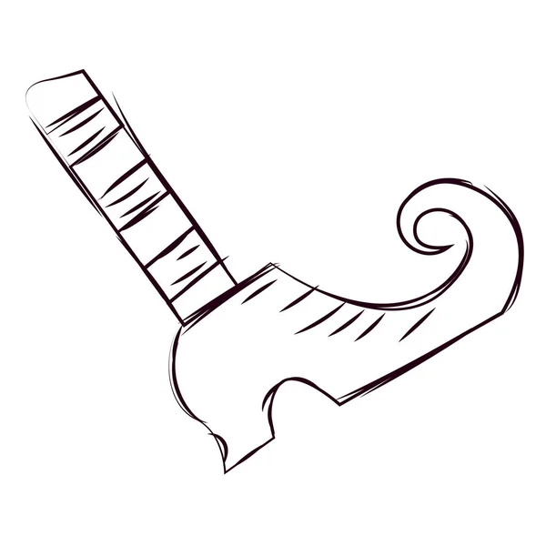 Sketch of a elf foot — Stock Vector