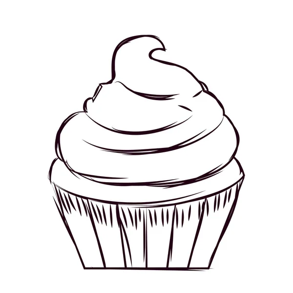 Skizze eines Cupcakes — Stockvektor
