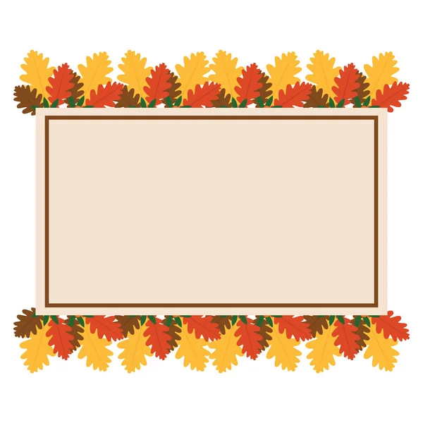 Leeres Etikett mit Herbstblatt — Stockvektor