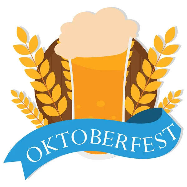 Cartaz Oktoberfest com texto —  Vetores de Stock