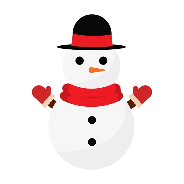 Isolated snowman icon — Stock Vector