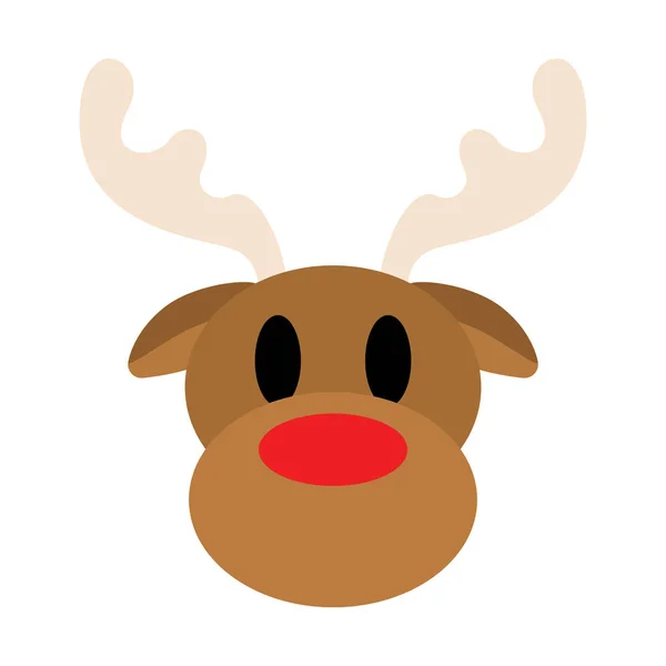 Isolated cute reindeer head cartoon — Stock Vector