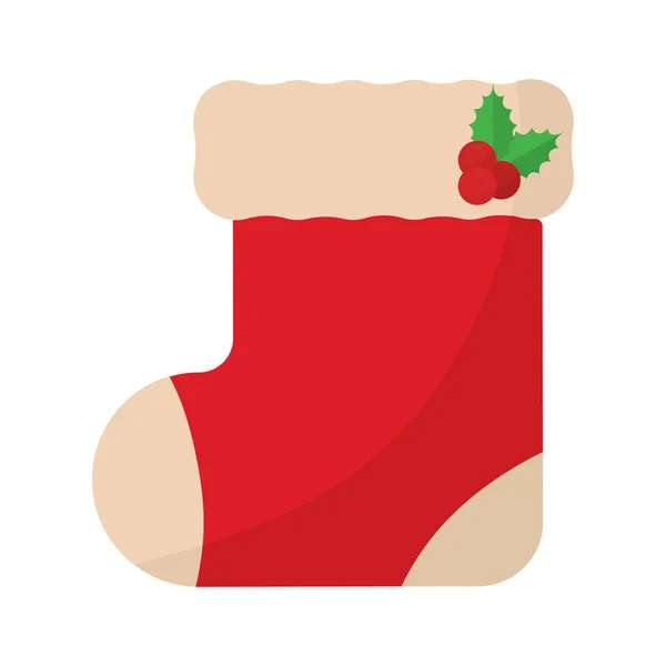 Santa claus boot icon — Stock Vector