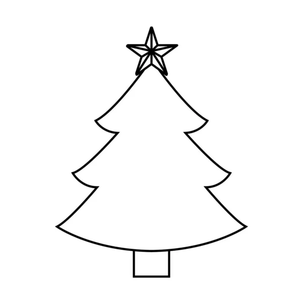 Изолированная икона рождественской елки — стоковый вектор