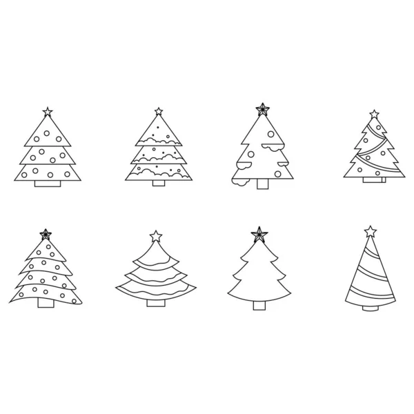 Conjunto de árboles de Navidad — Vector de stock