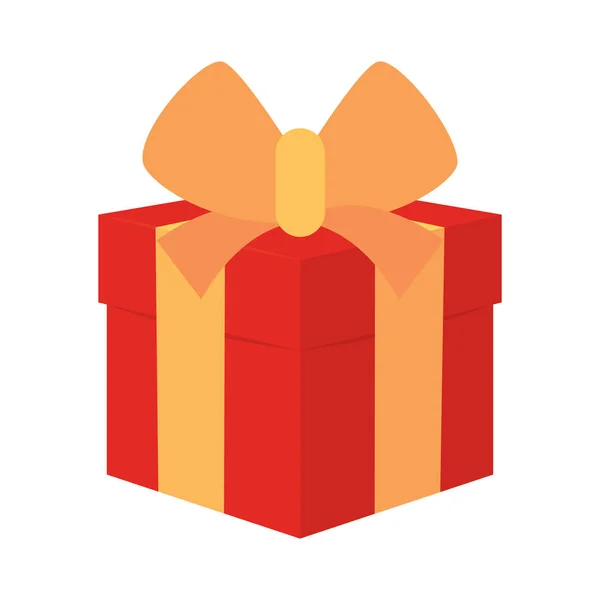 Різдвяна подарункова коробка значок — стоковий вектор