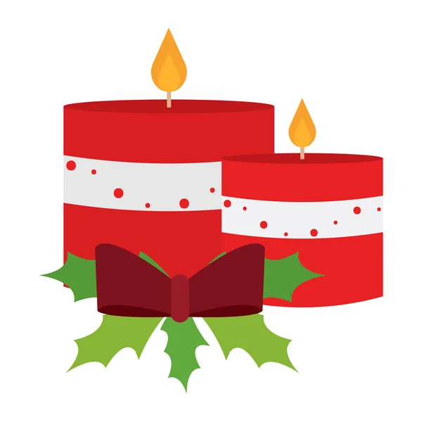 Ornamento natalizio con candela — Vettoriale Stock