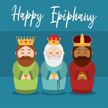 Happy epiphany day poster clipart