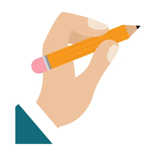 Main avec un crayon — Image vectorielle
