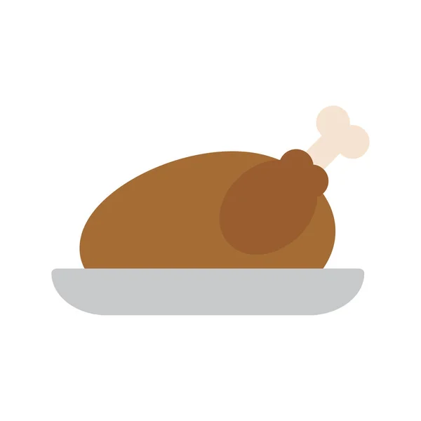 Icono aislado de pavo asado — Vector de stock