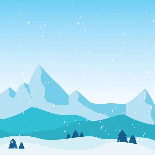 Hermoso paisaje de invierno — Vector de stock