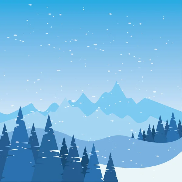 Hermoso paisaje de invierno — Vector de stock