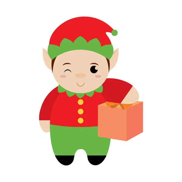 Elfo di Natale isolato — Vettoriale Stock