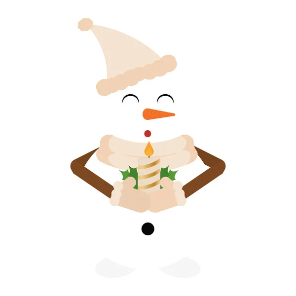 Desenhos animados isolados de boneco de neve — Vetor de Stock
