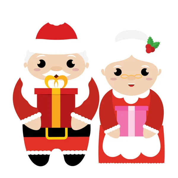 Santa Claus en mevrouw Claus — Stockvector
