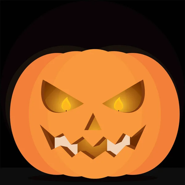 Espeluznante calabaza de Halloween — Vector de stock