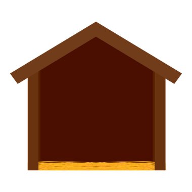 İzole ahşap ahşap kulübe.