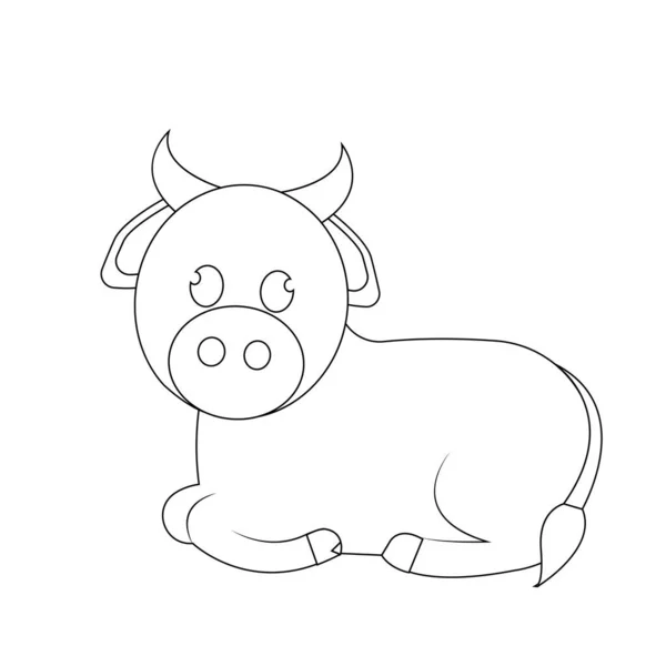 Isolé vache mignonne — Image vectorielle