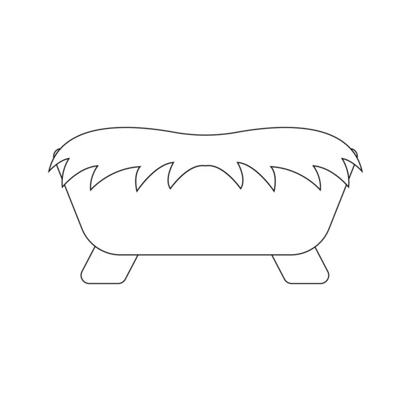 Berceau de paille isolé — Image vectorielle