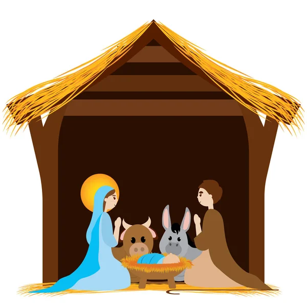 Bellísima imagen del pesebre — Vector de stock