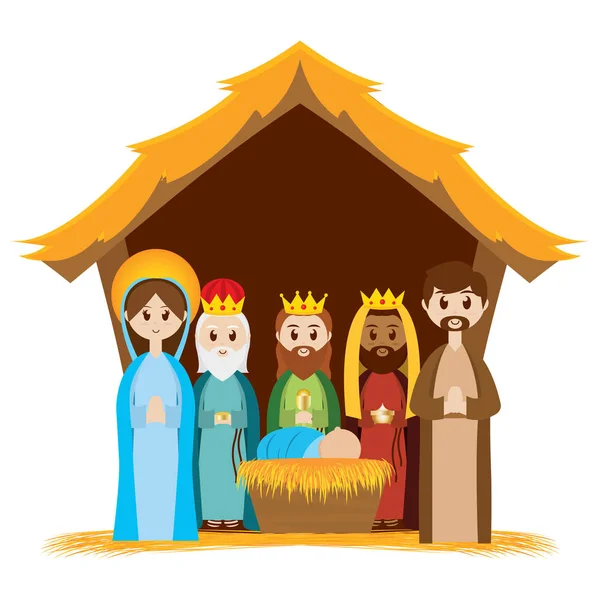 Bellísima imagen del pesebre — Vector de stock