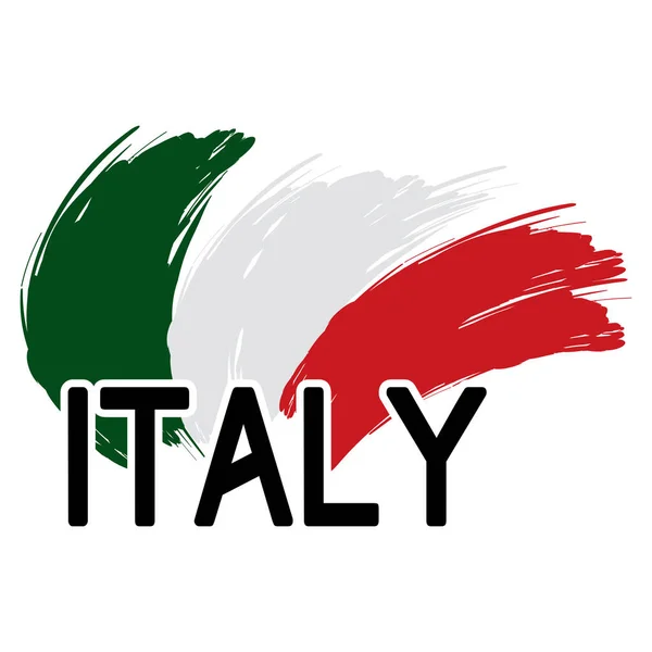 Italia poster con bandiera — Vettoriale Stock