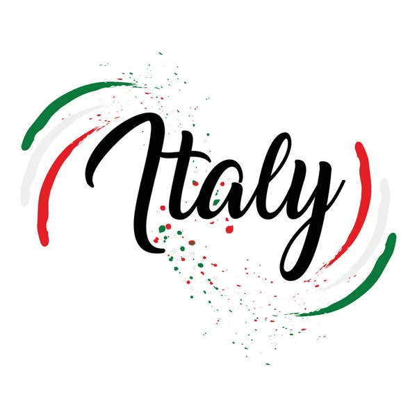 Italy poster with flag — 스톡 벡터