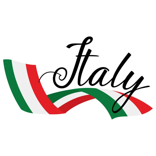 Italie affiche avec drapeau — Image vectorielle