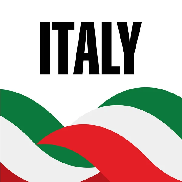 Bayrağı olan İtalya posteri — Stok Vektör