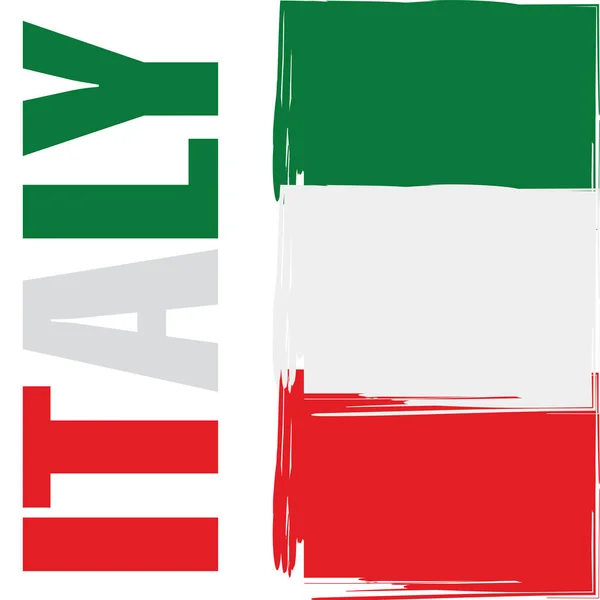 Italy poster with flag — 스톡 벡터