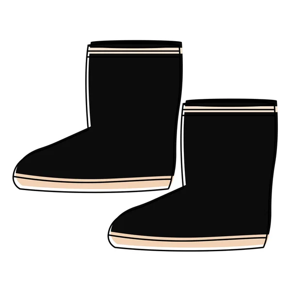 Ícone de botas de inverno isolado — Vetor de Stock