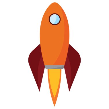 Isolated rocket taking off