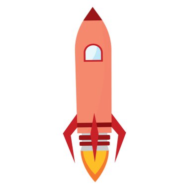 Isolated rocket taking off