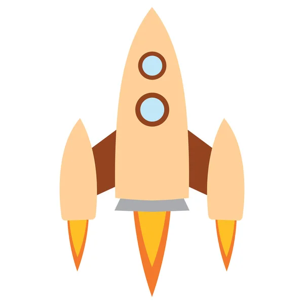 Isolated rocket taking off — Stock Vector