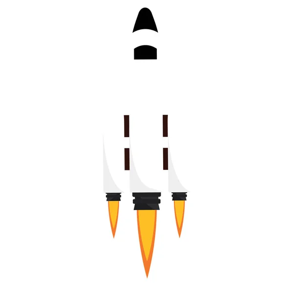 Isolated rocket taking off — Stock Vector