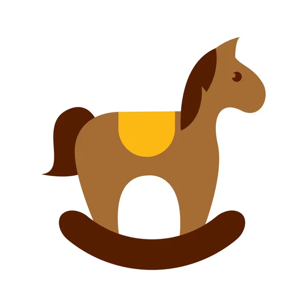 Ícone de cavalo de madeira isolado —  Vetores de Stock