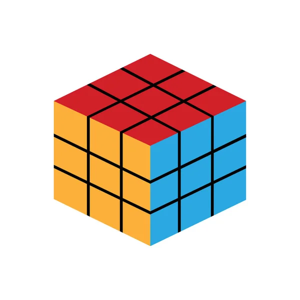 Ícone de cubo de rubik isolado — Vetor de Stock