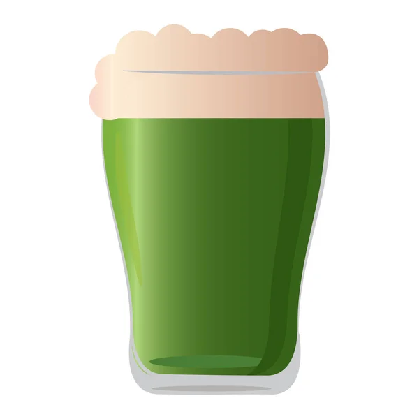 隔離された緑のビールマグカップ — ストックベクタ
