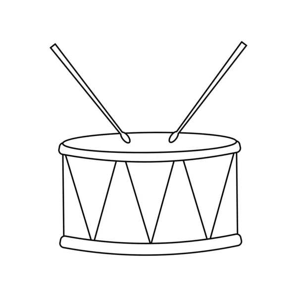 孤立的鼓和鼓棒 — 图库矢量图片