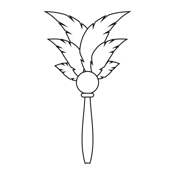 Μεμονωμένα φτερά σε σκήπτρο — Διανυσματικό Αρχείο