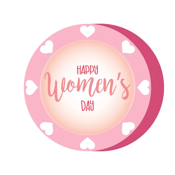 Szczęśliwy dzień kobiet przycisk — Wektor stockowy
