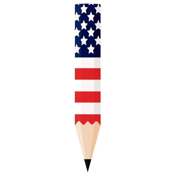 Lápis com a bandeira de Estados Unidos —  Vetores de Stock