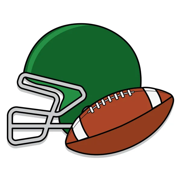 Bola y casco de fútbol americano aislado — Archivo Imágenes Vectoriales