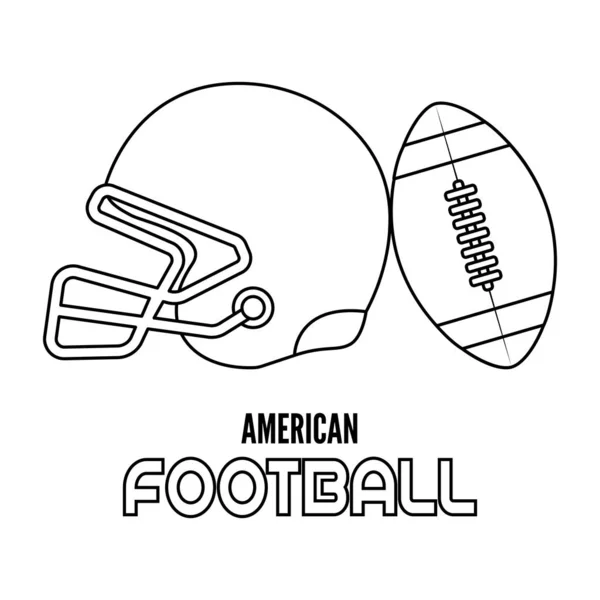 Helm en amerikaanse voetbal bal — Stockvector