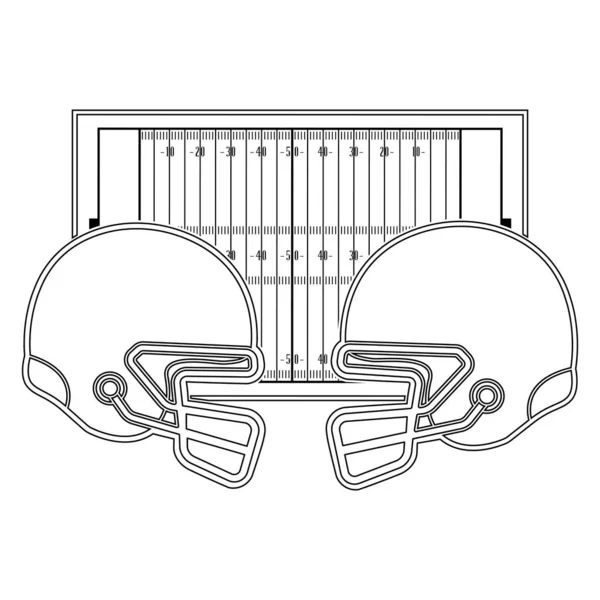 American Football Helme und Spielfeld — Stockvektor