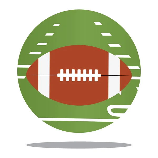 Pallone da football americano in un pulsante — Vettoriale Stock