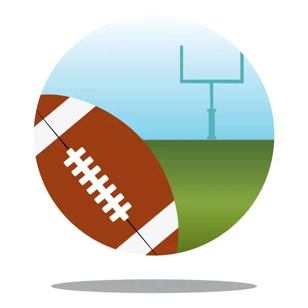 American Football bal en veld — Stockvector